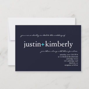 Wedding Invite A+ Navy Blue