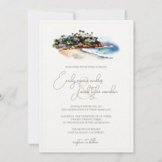 Wedding Invite - Beach Coast in Watercolor