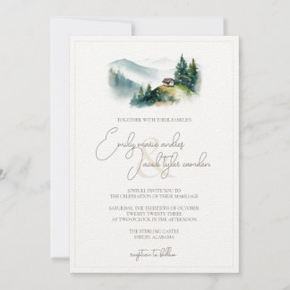 Wedding Invite - Cabin in Watercolor