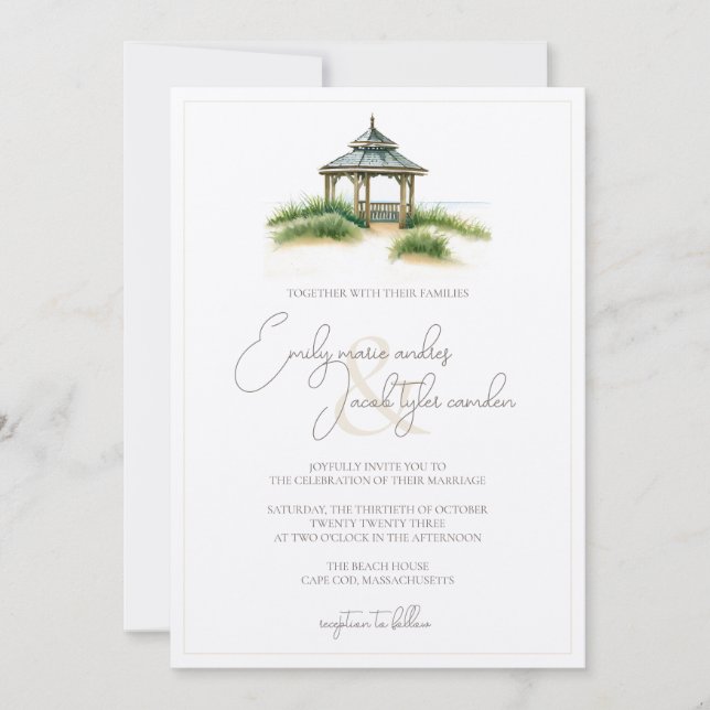 Wedding Invite - Cape Cod in Watercolor (Front)