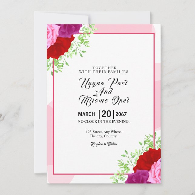 Wedding Invite Card Design Invitation Card (Front)