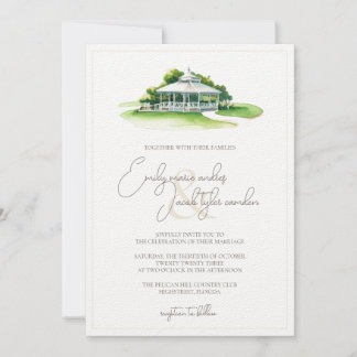 Wedding Invite - Country Club in Watercolor