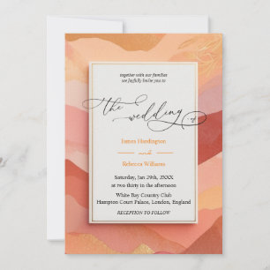 Wedding invite design of Sunset Hues