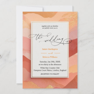 Wedding invite design of Sunset Hues