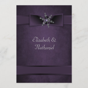Wedding Invite Diamond Snowflake & Satin Ribbons