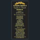 Wedding Invite | Gold Fall Foliage Leather Program<br><div class="desc">Unique Design featuring gold fall leaves on a black leather background. It will give an unique touch to your fall wedding style. Be different! Personalise with your own information. If you need to move the text, or change the size, font, or colour, click Customise It tool. Matching Wedding invitation, Save...</div>