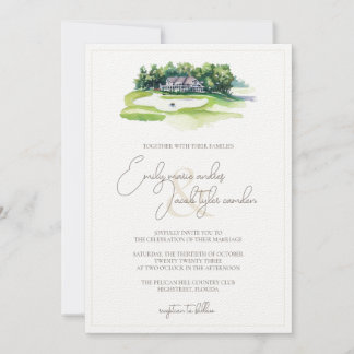 Wedding Invite - Golf Course in Watercolor