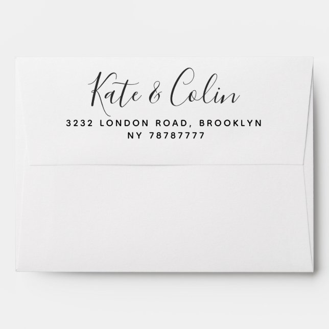 Wedding invite return address greenery envelope (Back (Top Flap))