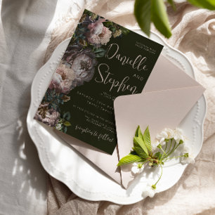 Wedding Invite Template Dark And Moody, Floral