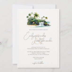 Wedding Invite - Tropical Beach in Watercolor