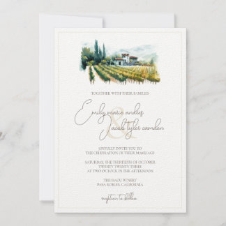 Wedding Invite - Vineyard in Watercolor