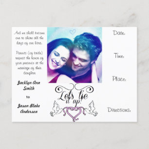 wedding invites postcard personalise