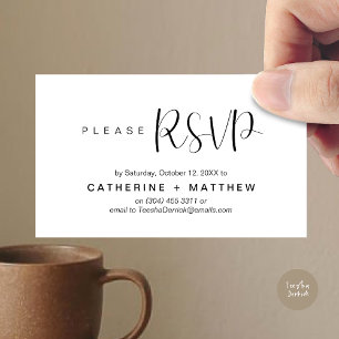 Wedding Invites RSVP Modern Minimalist Reminder