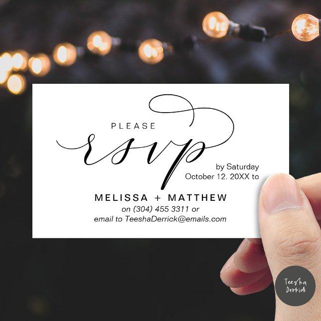 Wedding Invites RSVP Reminder Modern Minimalist (Modern Wedding Celebration Invites RSVP Reminder Enclosed Card in Aesthetic White Black)