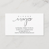 Wedding Invites RSVP via Email or Text Message