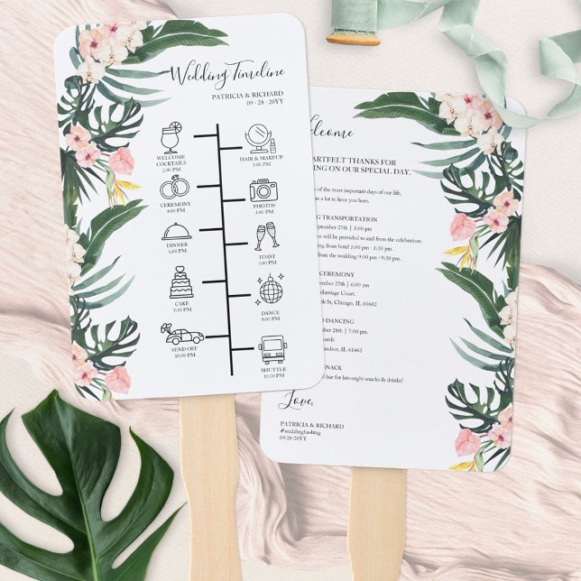 Wedding Itinerary Cocktail - Icon Wedding Welcome  Hand Fan (Creator Uploaded)