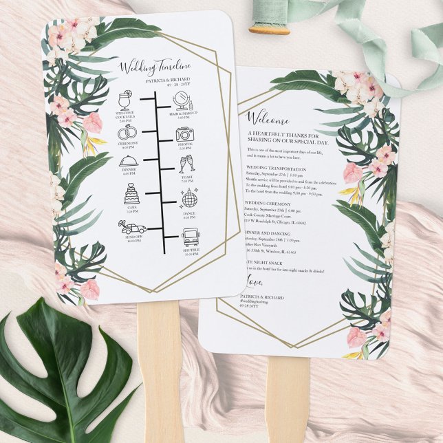 Wedding Itinerary Cocktail - Icon Wedding Welcome  Hand Fan (Creator Uploaded)