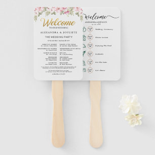 Wedding Itinerary Cocktail - Icon Wedding Welcome  Hand Fan