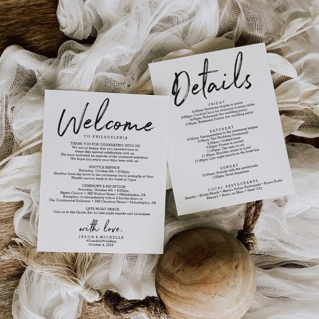 Wedding Itinerary Hotel Welcome Letter Details (Creator Uploaded)