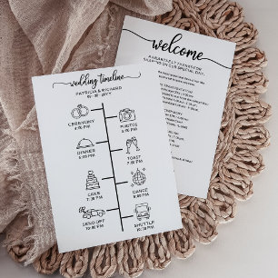 Wedding Itinerary Icon Chic Script Wedding Program