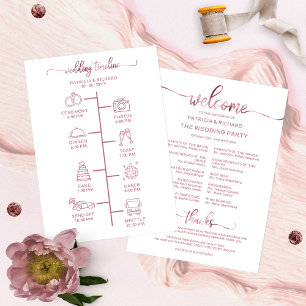 Wedding Itinerary Icon Chic Script Wedding Program