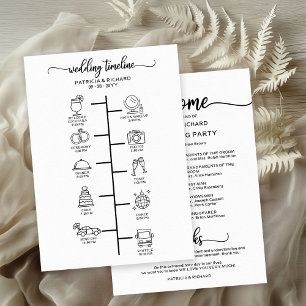 Wedding Itinerary Icon Chic Script Wedding Program