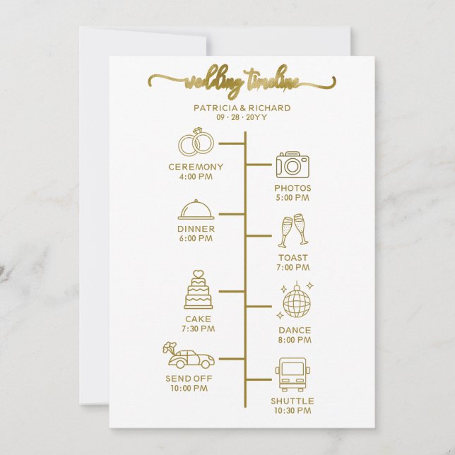 Wedding Itinerary Icon Chic Script Wedding Program (Front)