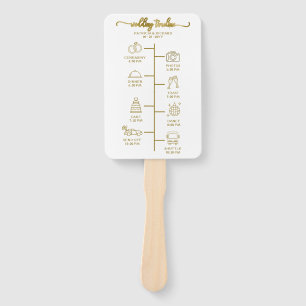 Wedding Itinerary Icon Chic Script Wedding Welcome Hand Fan