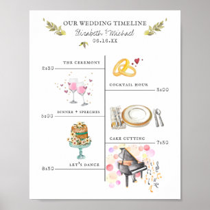 Wedding Itinerary Schedule Welcome Sign