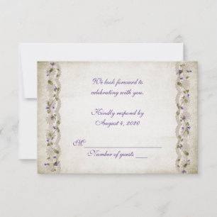 Wedding ivy and lace RSVP Invitation