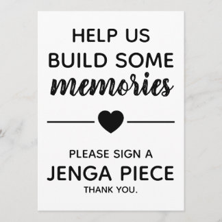 Wedding Jenga Guest Book Sign Invitation