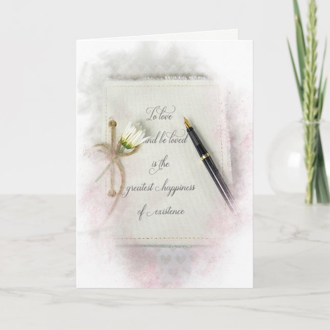 Wedding Journal With Daisy and Pen Card (Front)