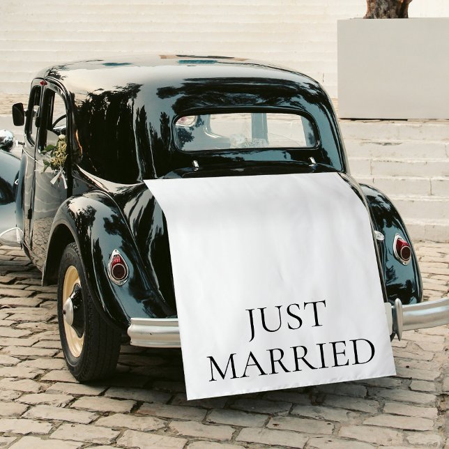 Wedding Just Married Fabric Car Banner Sign Tapestry (Wedding Just Married Fabric Car Banner Sign Tapestry)