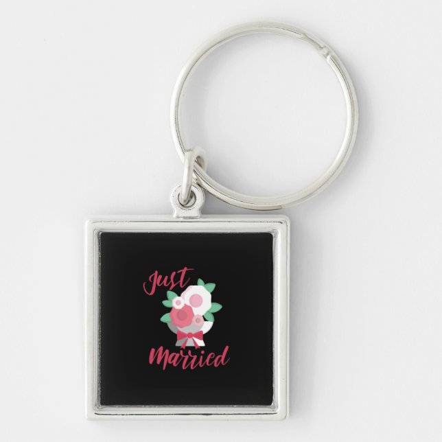 Wedding Just Married Key Ring (Front)