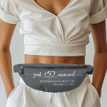 Wedding Just Married Script Colours  Bum Bags<br><div class="desc">This design may be personalised in the area provided by changing the photo and/or text. Or it can be customised by clicking Personalise this Template and then choosing the click to customise further option and delete or change the colour of the background, add text, change the text colour or style,...</div>