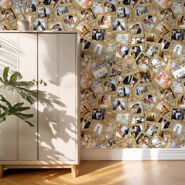 Wedding Keepsake 30 Photo Collage Gold ID1065 Wallpaper (Creator Uploaded)