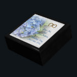 Wedding keepsake box hydrangea<br><div class="desc">Wedding keepsake box with soft focus hydrangea flowers on lace look background with names and date of the wedding couple. Perfect gift for bride and groom to save mementos from their special day. Customise with names and date. You can also change the font and the font colour. This beautiful box...</div>