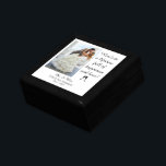Wedding Keepsake Box with Photo Personalised<br><div class="desc">This elegant wedding keepsake box says Here's to a lifetime full of happiness and love! Personalise photo of bride and groom,  names and wedding date.</div>