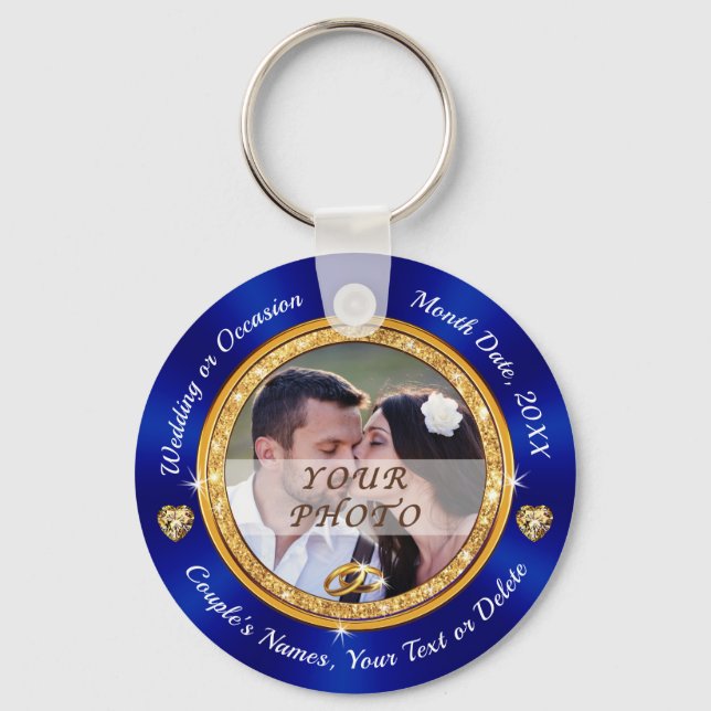 Wedding Keepsakes for Guests, Double Sided PHOTO Key Ring (Front)