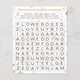 Wedding Kids Activity Find & Circle The Word