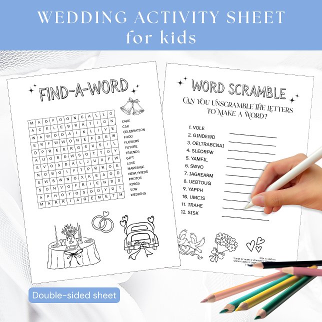 Wedding Kids Word Games Activity Sheet (Creator Uploaded)