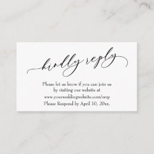 Wedding Kindly Reply Online Luxury Script Enclosure Card