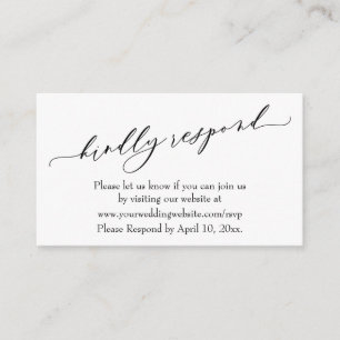 Wedding Kindly Respond Online Luxury Script Enclosure Card