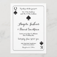 Wedding King Queen Ace Spades Playing Card Invite