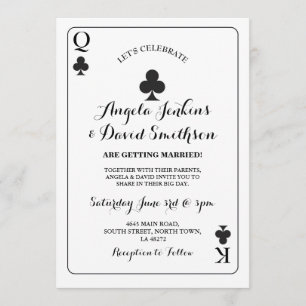 Wedding King Queen Clubs Playing Card Ace Black