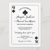 Wedding King Queen Spade Playing Card Ace Invite