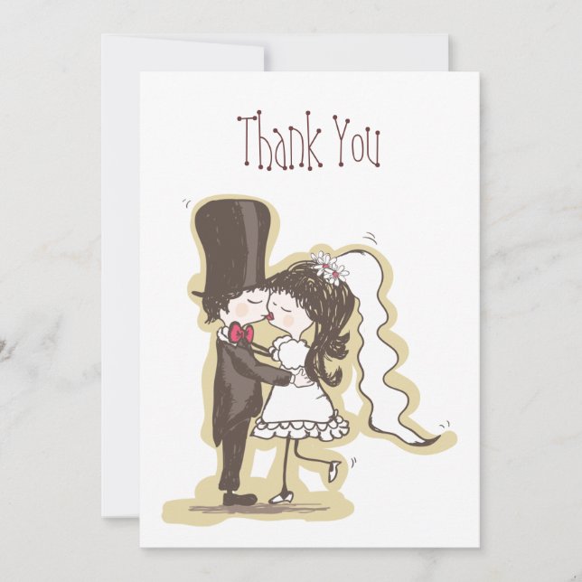 Wedding Kiss Thank You Card (Front)
