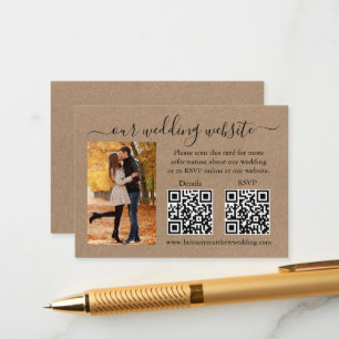 Wedding Kraft RSVP Details Photo 2 QR Enclosure Card