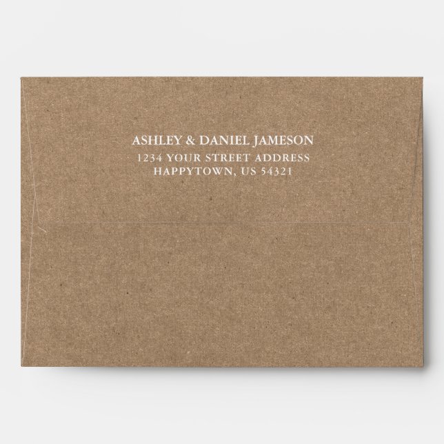Wedding Kraft Style Return Address Envelope (Back (Top Flap))