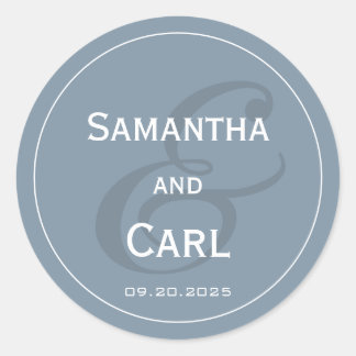 Wedding Label Round Coastal